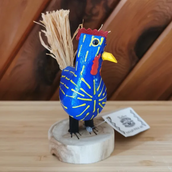 Signed Lawrence Herbert Navajo Folk Art Rooster Carving - Picture 9 of 9